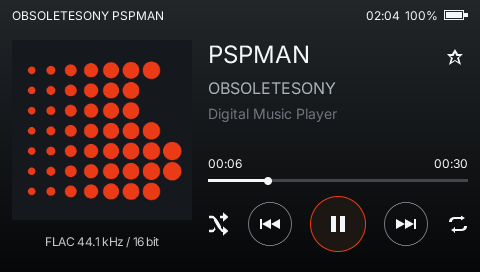 PSPMAN's Now Playing interface, from the official ObsoleteSony site